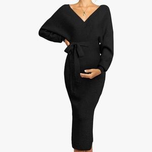 Elegant Black Maternity Dress